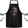 A Fantasy Dragon With a Full Moon Cotton Apron 100% Organic Black