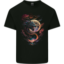 A Fantasy Dragon With a Full Moon Kids T-Shirt Childrens Black
