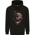 A Fantasy Dragon With a Full Moon Mens 80% Cotton Hoodie Black