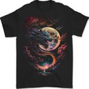 A Fantasy Dragon With a Full Moon Mens T-Shirt 100% Cotton BLACK