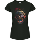 A Fantasy Dragon With a Full Moon Womens Petite Cut T-Shirt Black