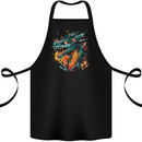 A Fantasy Fire Dragon Cotton Apron 100% Organic Black