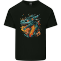 A Fantasy Fire Dragon Mens Cotton T-Shirt Tee Top Black
