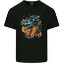 A Fantasy Fire Dragon Mens Cotton T-Shirt Tee Top Black