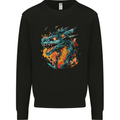 A Fantasy Fire Dragon Mens Sweatshirt Jumper Black