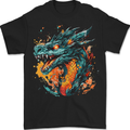A Fantasy Fire Dragon Mens T-Shirt 100% Cotton BLACK