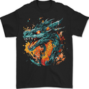 A Fantasy Fire Dragon Mens T-Shirt 100% Cotton BLACK