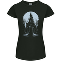 A Fantasy Haunted House Halloween Spooky Womens Petite Cut T-Shirt Black