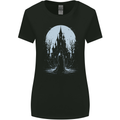 A Fantasy Haunted House Halloween Spooky Womens Wider Cut T-Shirt Black