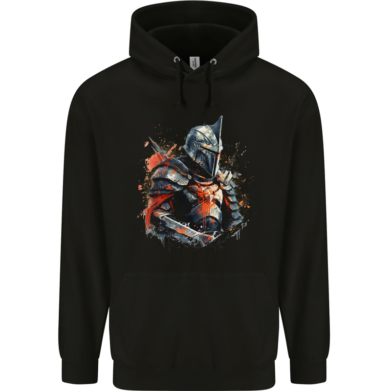 A Fantasy Medieval Knight in Armour Childrens Kids Hoodie Black