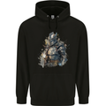 A Fantasy Medieval Knight in Armour Mens 80% Cotton Hoodie Black