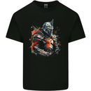 A Fantasy Medieval Knight in Armour Mens Cotton T-Shirt Tee Top Black