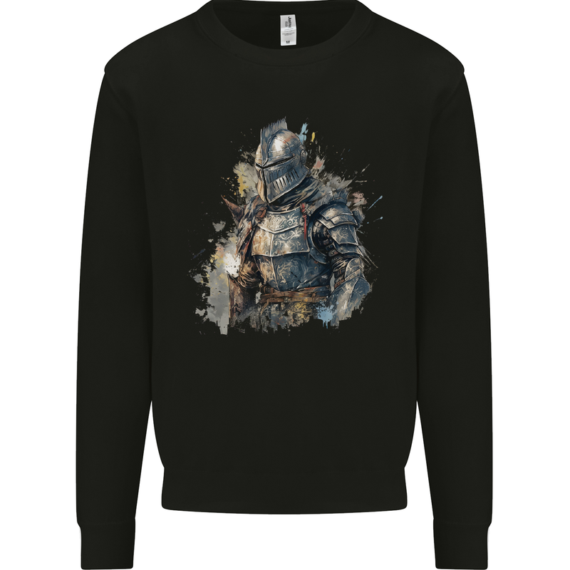 A Fantasy Medieval Knight in Armour Mens Sweatshirt Jumper Black