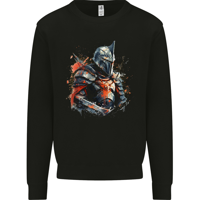 A Fantasy Medieval Knight in Armour Mens Sweatshirt Jumper Black