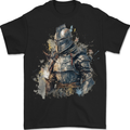 A Fantasy Medieval Knight in Armour Mens T-Shirt 100% Cotton BLACK