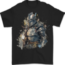 A Fantasy Medieval Knight in Armour Mens T-Shirt 100% Cotton BLACK