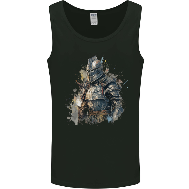 A Fantasy Medieval Knight in Armour Mens Vest Tank Top Black