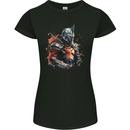 A Fantasy Medieval Knight in Armour Womens Petite Cut T-Shirt Black
