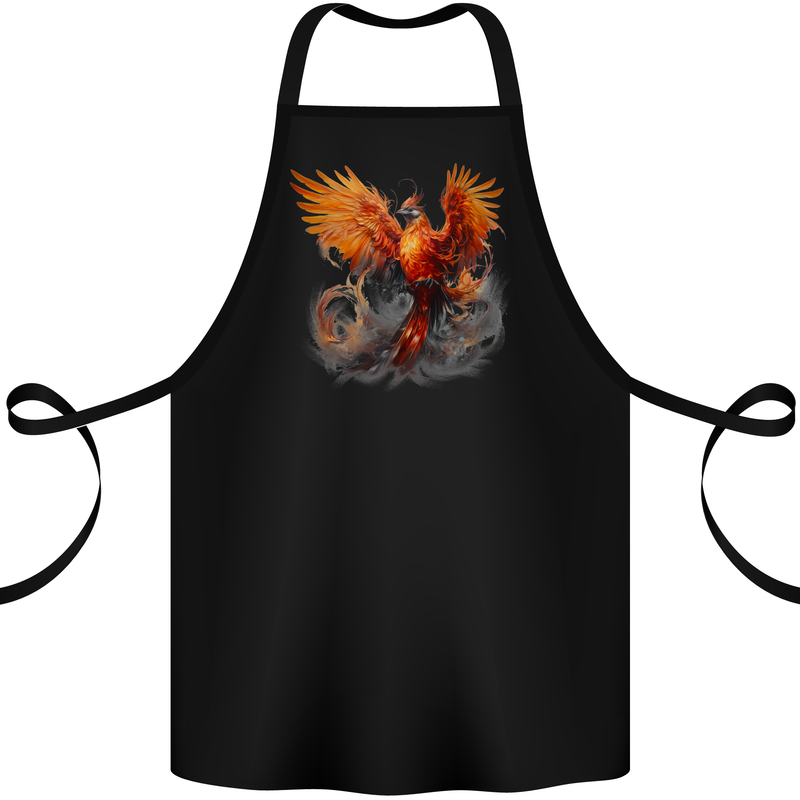 A Fantasy Phoenix Cotton Apron 100% Organic Black