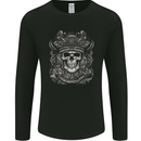 A Fantasy Pirate Skull Mens Long Sleeve T-Shirt Black