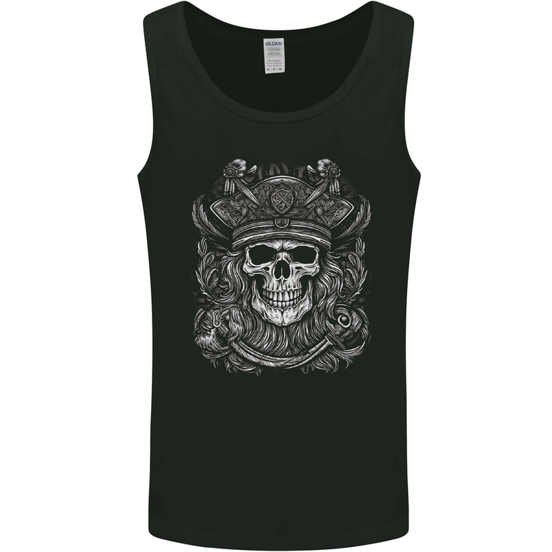 A Fantasy Pirate Skull Mens Vest Tank Top Black