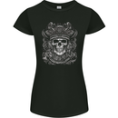 A Fantasy Pirate Skull Womens Petite Cut T-Shirt Black