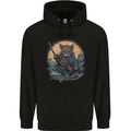 A Fantasy Samurai Mouse Mens 80% Cotton Hoodie Black