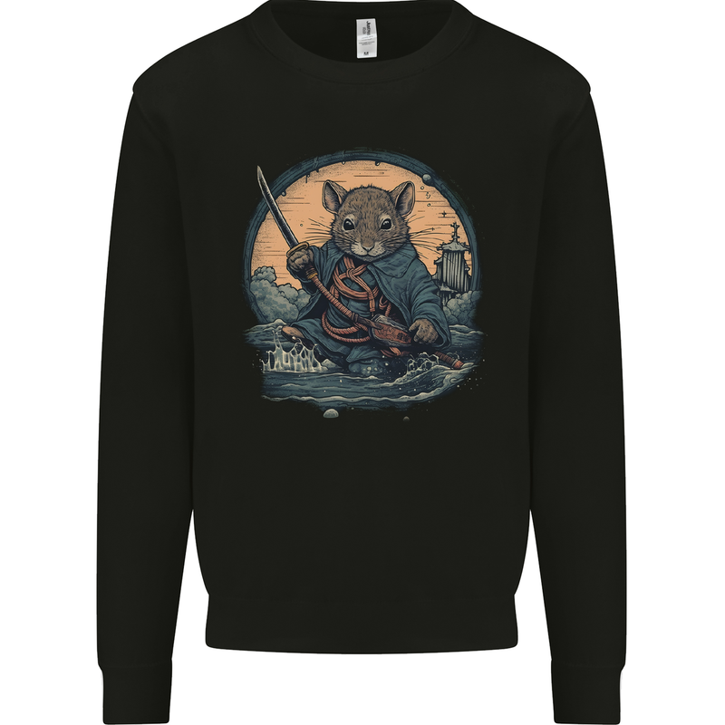 A Fantasy Samurai Mouse Mens Sweatshirt Jumper Black