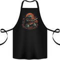 A Fantasy Samurai Turtle Tortoise Cotton Apron 100% Organic Black