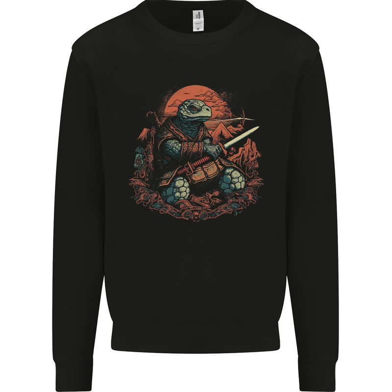 A Fantasy Samurai Turtle Tortoise Mens Sweatshirt Jumper Black