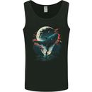 A Fantasy Whale & Moon Alien Mystic Mens Vest Tank Top Black