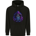 A Fantasy Wizard Owl Mens 80% Cotton Hoodie Black