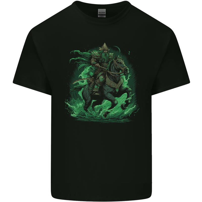 A Fantasy Wizard on Horseback Warlock Magician Kids T-Shirt Childrens Black