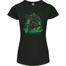 A Fantasy Wizard on Horseback Warlock Magician Womens Petite Cut T-Shirt Black