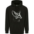 A Fennec Fox Mens 80% Cotton Hoodie Black