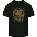 A Ferocious Tiger With a Japanese Background Kids T-Shirt Childrens Black