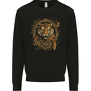 A Ferocious Tiger With a Japanese Background Mens Sweatshirt Jumper Black