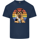A Fierce German Shepherd Alsatian Coffee Kids T-Shirt Childrens Navy Blue