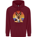 A Fierce German Shepherd Alsatian Coffee Mens 80% Cotton Hoodie Maroon