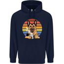 A Fierce German Shepherd Alsatian Coffee Mens 80% Cotton Hoodie Navy Blue