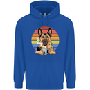 A Fierce German Shepherd Alsatian Coffee Mens 80% Cotton Hoodie Royal Blue