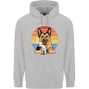 A Fierce German Shepherd Alsatian Coffee Mens 80% Cotton Hoodie Sports Grey