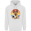 A Fierce German Shepherd Alsatian Coffee Mens 80% Cotton Hoodie White