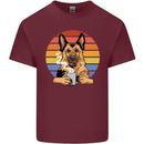 A Fierce German Shepherd Alsatian Coffee Mens Cotton T-Shirt Tee Top Maroon