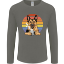 A Fierce German Shepherd Alsatian Coffee Mens Long Sleeve T-Shirt Charcoal