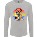 A Fierce German Shepherd Alsatian Coffee Mens Long Sleeve T-Shirt Sports Grey