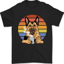 A Fierce German Shepherd Alsatian Coffee Mens T-Shirt 100% Cotton Black