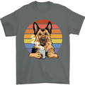 A Fierce German Shepherd Alsatian Coffee Mens T-Shirt 100% Cotton Charcoal