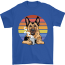 A Fierce German Shepherd Alsatian Coffee Mens T-Shirt 100% Cotton Royal Blue