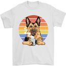 A Fierce German Shepherd Alsatian Coffee Mens T-Shirt 100% Cotton White